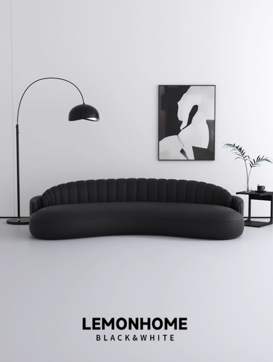 Canapé incurvé en tissu