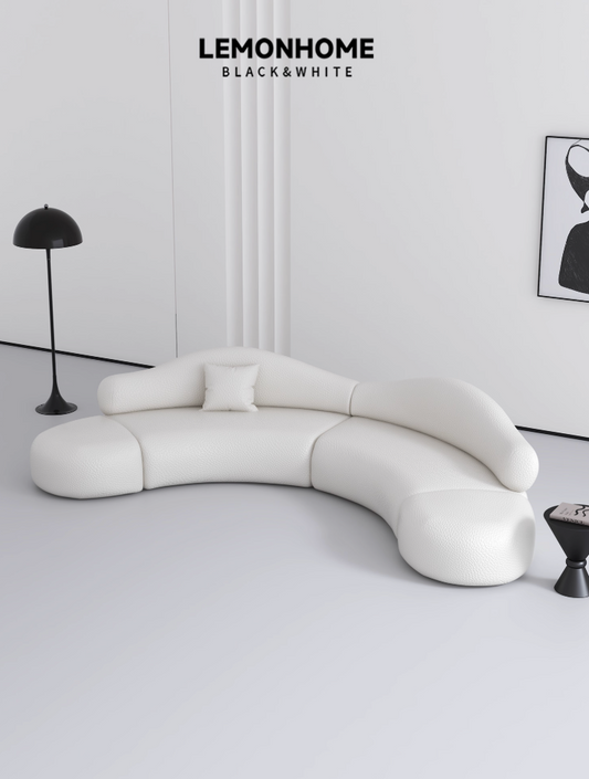 Canapé incurvé en tissu