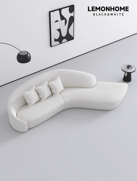 Canapé incurvé en tissu