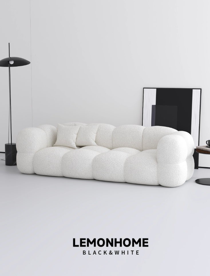 Canapé minimaliste de style barbe à papa