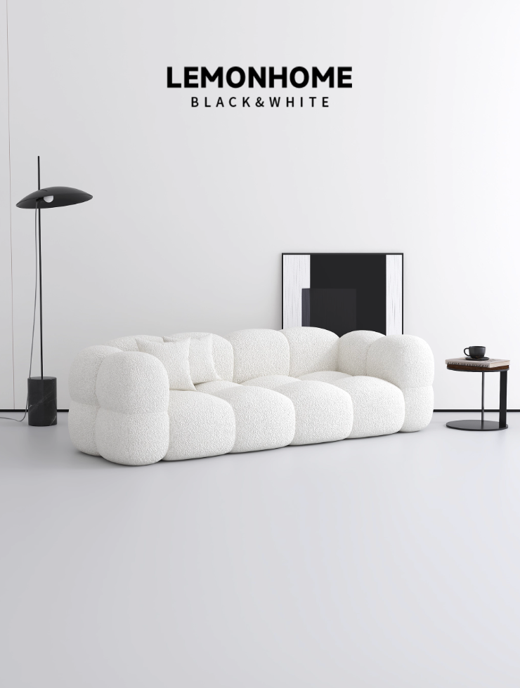 Canapé minimaliste de style barbe à papa