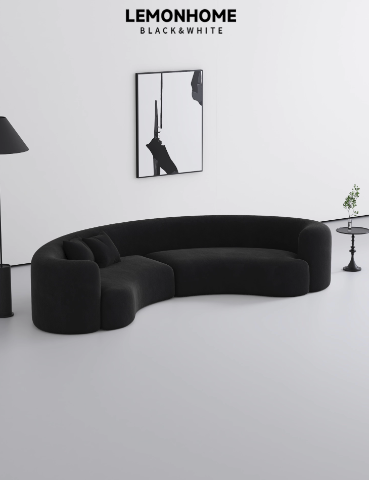 Canapé semi-circulaire incurvé