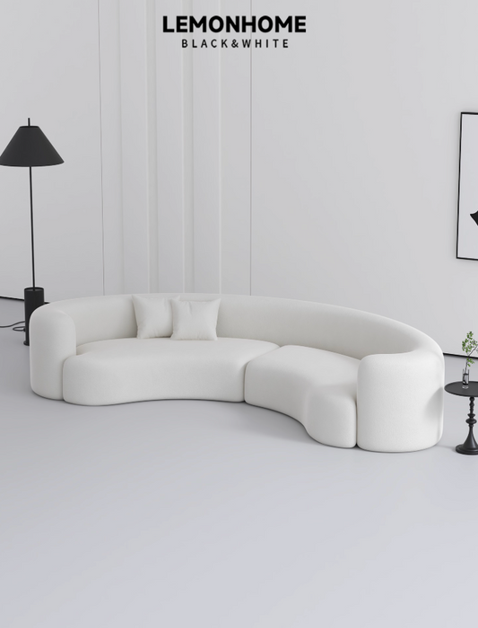 Canapé semi-circulaire incurvé