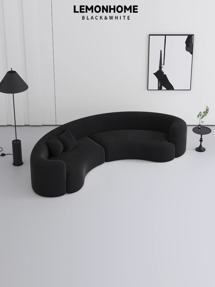 Canapé semi-circulaire incurvé