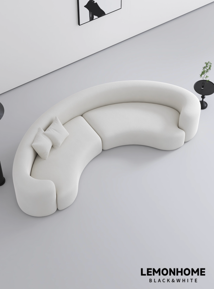 Canapé semi-circulaire incurvé