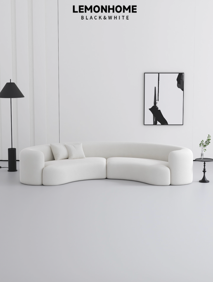 Canapé semi-circulaire incurvé