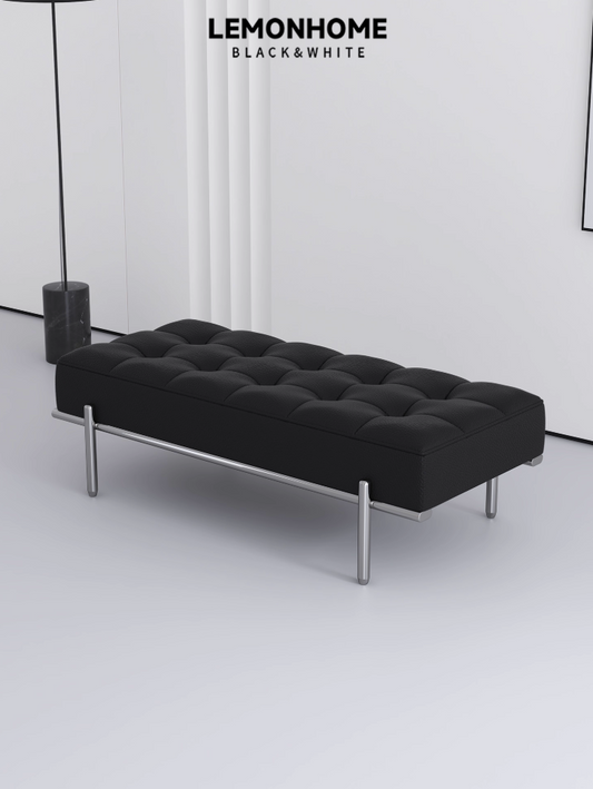 Tabouret minimaliste en cuir véritable