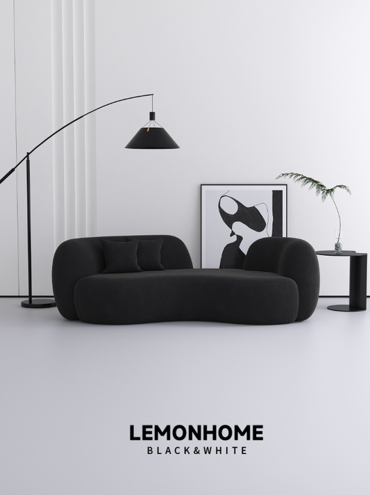 Canapé incurvé en tissu de style nordique