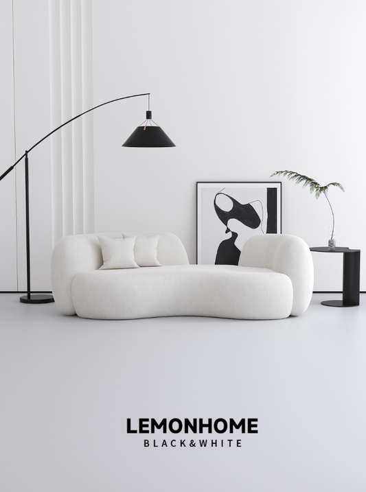 Canapé incurvé en tissu de style nordique