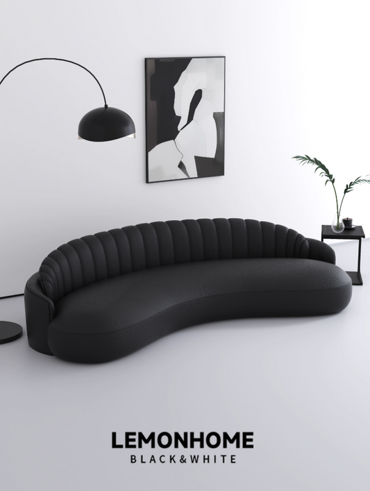 Canapé incurvé en tissu