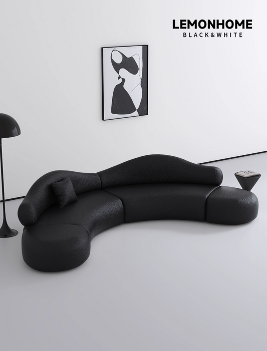 Canapé incurvé en tissu