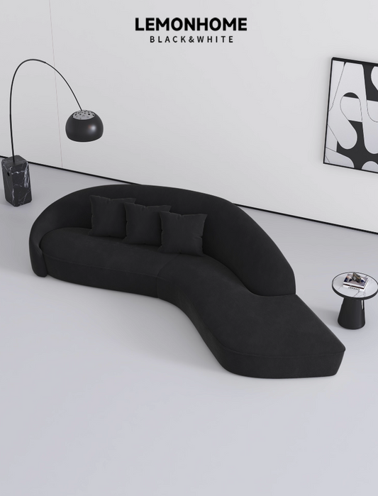 Canapé incurvé en tissu