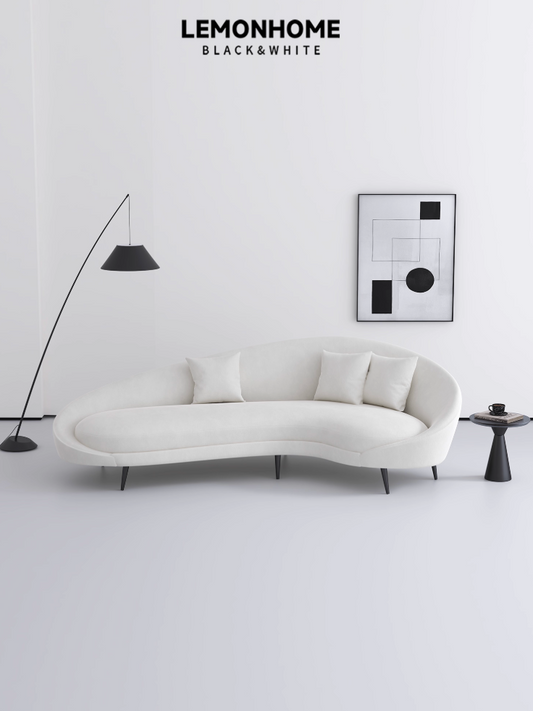 Canapé nordique minimaliste de forme irrégulière