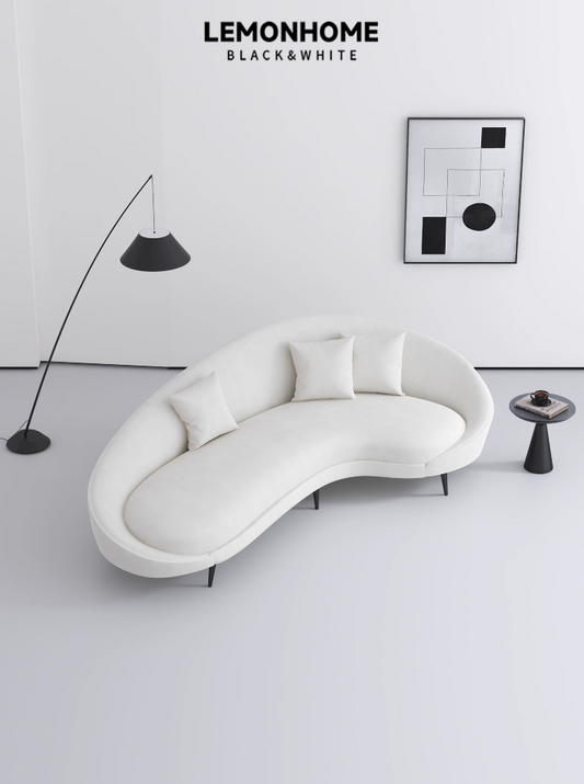 Canapé nordique minimaliste de forme irrégulière